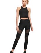 Urban Classics Colanti cu talie inalta si segmente semitransparente - Negru