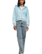 Urban Classics Hanorac crop cu model tie-dye - Albastru glaciar/Alb murdar