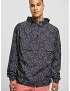 Urban Classics Jacheta cu fermoar scurt - model si gluga - Alb/Negru