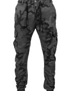 Urban Classics Pantaloni cargo cu imprimeu camuflaj - Gri