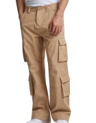 Urban Classics Pantaloni cargo drepti de bumbac - Maro deschis