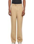 Urban Classics Pantaloni cu croiala dreapta si pliuri - Bej