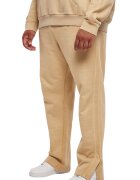Urban Classics Pantaloni de trening din bumbac cu slituri la terminatie - Bej inchis