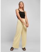 Urban Classics Pantaloni striati cu croiala dreapta si snur de ajustare - Galben pal