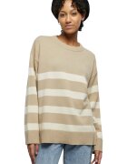 Urban Classics Pulover in dungi cu maneci cazute - Alb fildes/Maro camel