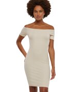 Urban Classics Rochie cambrata cu decolteu pe umeri - Alb fildes