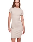 Urban Classics Rochie cambrata cu margini valurite - Crem