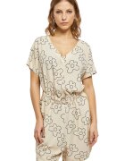 Urban Classics Salopeta scurta cu o curea si decolteu in V - Negru/Crem