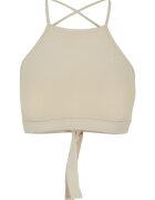 Urban Classics Top crop din amestec de bumbac - Bej
