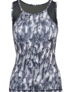 Urban Classics Top cu imprimeu si insertii de plasa - Alb/Negru/Gri carbune