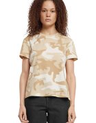 Urban Classics Tricou cu imprimeu camuflaj - Alb fildes/Maro taupe deschis
