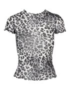 Urban Classics Tricou slim fit semitransparent - Alb/Negru