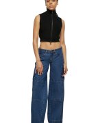 Urban Classics Vesta crop tricotata - Negru