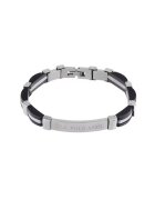 US Polo Assn Bratara cu element central cu logo - Negru/Argintiu