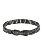 US Polo Assn Bratara tip plasa din otel inoxidabil cu logo - Negru