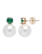 US Polo Assn Cercei cu tija - cristale si perle sintetice - Verde/Alb optic