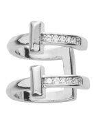 US Polo Assn Cercel cuff cu cristale - Argintiu