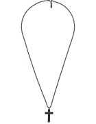 US Polo Assn Colier de otel inoxidabil cu pandantiv cruce - Negru stins