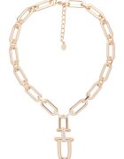 US Polo Assn Colier masiv din lant cu cristale - Auriu rose