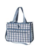 US Polo Assn Geanta de plaja mica albastra si alba - 20x27 -5x10 -5cm