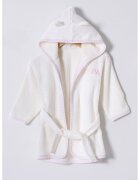 US Polo Assn Halat din bumbac cu design text - Alb murdar