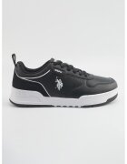 US Polo Assn Pantofi sport din piele ecologica cu detaliu logo - Alb/Negru