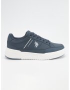 US Polo Assn Pantofi sport din piele ecologica cu detaliu logo - Bleumarin