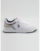 US Polo Assn Pantofi sport din piele ecologica cu detaliu logo - Gri deschis/Albastru ultramarin/Alb optic