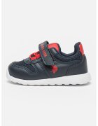 US Polo Assn Pantofi sport din piele ecologica cu garnituri din material textil si velcro - Rosu/Albastru ultramarin