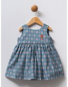 US Polo Assn Rochie evazata cu imprimeu - Albastru prafuit/Rosu inchis