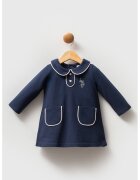 US Polo Assn Rochie scurta de bumbac cu maneci lungi - Bleumarin
