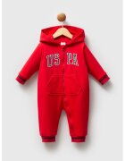 US Polo Assn Salopeta cu gluga si fermoar - Rosu