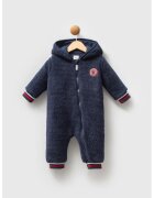 US Polo Assn Salopeta din material teddy cu gluga si logo - Bleumarin