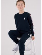 US Polo Assn Set de bluza de trening si pantaloni de trening din amestec de bumbac - Rosu/Alb optic/Bleumarin