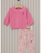 US Polo Assn Set de bluza si pantaloni din amestec de bumbac - Roz/Roz pal