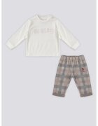 US Polo Assn Set de bluza si pantaloni in carouri - Gri/Crem