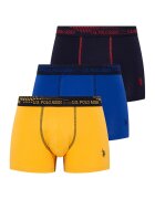 US Polo Assn Set de boxeri cu banda in talie cu imprimeu logo -3 perechi - Galben/Albastru royal/Bleumarin