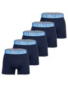 US Polo Assn Set de boxeri cu banda logo elastica - 5 perechi - Albastru