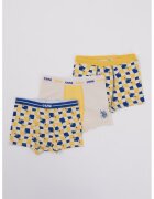 US Polo Assn Set de boxeri cu model - 3 piese - Albastru inchis/Galben sofran/Bej deschis