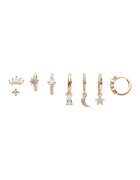 US Polo Assn Set de cercei cu cristale - 7 perechi - Auriu