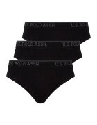 US Polo Assn Set de chiloti cu banda logo in talie - 3 perechi - Negru
