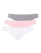 US Polo Assn Set de chiloti din amestec de bumbac - 3 perechi - Alb/Gri/Roz pal