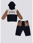 US Polo Assn Set de hanorac si pantaloni de trening - Maro/Crem/Bleumarin