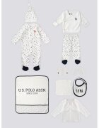US Polo Assn Set de imbracaminte cu imprimeu - 10 piese - Alb/Albastru ultramarin