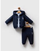 US Polo Assn Set de imbracaminte cu logo - 3 piese - Albastru ultramarin/Albastru deschis
