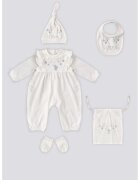 US Polo Assn Set de imbracaminte de bumbac cu imprimeu - 6 piese - Gri cenusiu/Alb murdar