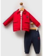 US Polo Assn Set de imbracaminte din amestec de bumbac - 3 piese - Rosu/Albastru ultramarin/Alb murdar