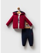 US Polo Assn Set de imbracaminte din ametsec de bumbac - 3 Piese - Alb/Albastru ultramarin/Rosu inchis