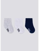 US Polo Assn Set de sosete scurte - 3 perechi - Alb optic/Bleumarin
