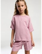 US Polo Assn Set de tricou din bumbac si pantaloni scurti - Roz prafuit